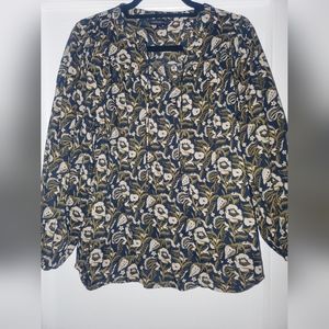 Long ballon sleeved blouse top